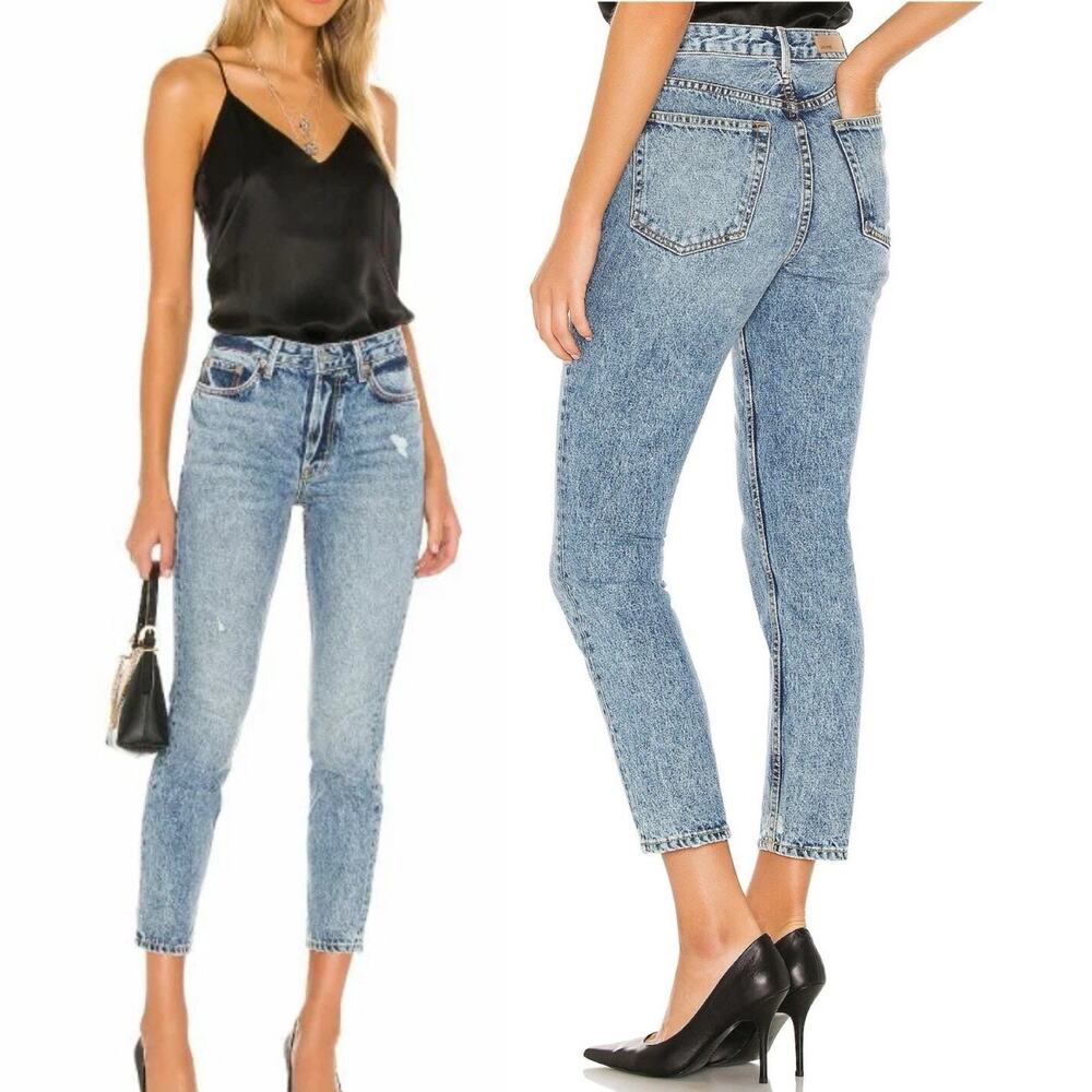 GRLFRND Karolina Crop Jeans Size 25 Days like this Acid Wash High Rise Lux Denim
